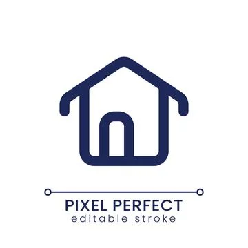 House pixel perfect linear ui icon 스톡 일러스트