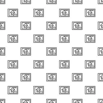 House plan blueprint project seamless pattern Illustrazione stock