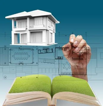 House plan blueprints Stock Illustration