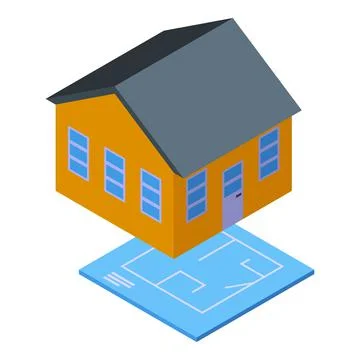 House plan code icon isometric vector. Work system イラスト素材
