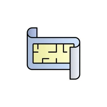 House, plan color gradient vector icon Ilustración de archivo