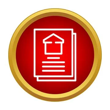 House plan document icon representing real estate property Stock Illustration