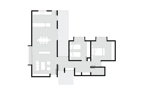 House plan drawing illustration. Architectural house plan presentation show.. Stock Illustration