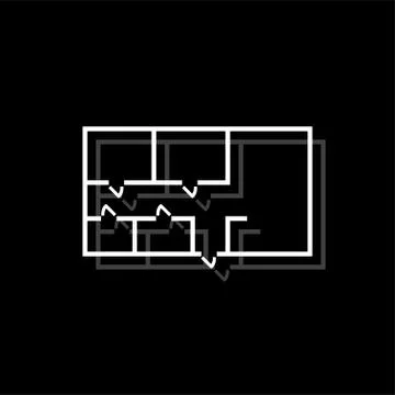 House plan icon flat Illustrazione stock