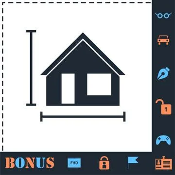 House Plan icon flat Stock Illustration