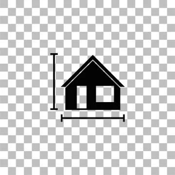 House Plan icon flat Stock Illustration