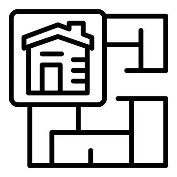 House plan icon outline vector. Woman engineer Stock Illustration