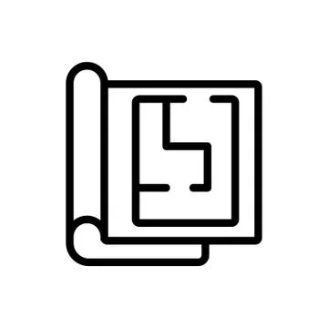 House plan icon vector outline illustration 스톡 일러스트