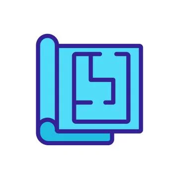 House plan icon vector outline illustration Stock Illustration