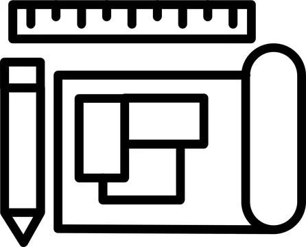 House Plan Line Icon Design Stock Illustration