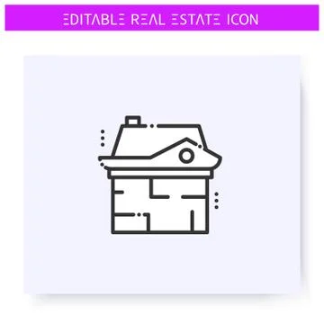 House plan line icon. Editable illustration Stock Illustration