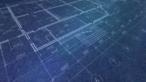 House plan project .Technical drawing background.Engineering design . Stock Footage 286858787