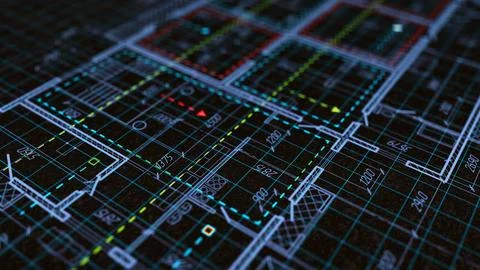 House plan project .Technical drawing background. Engineering design . Stock Illustration