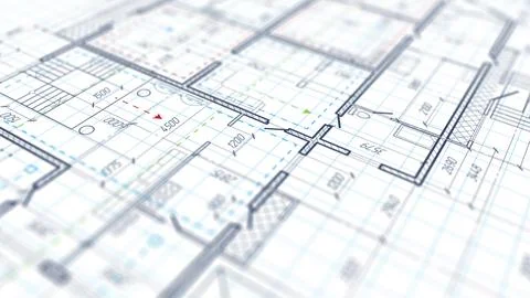 House plan project .Technical drawing background. Engineering design . Stock Photos