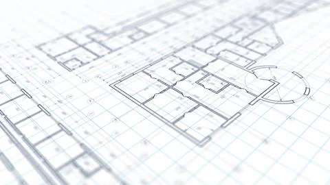 House plan project .Technical drawing background. Engineering design . Stock Photos