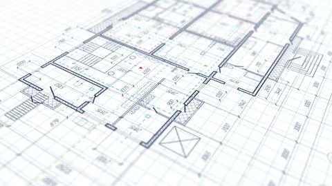 House plan project .Technical drawing background. Engineering design . Stock Photos