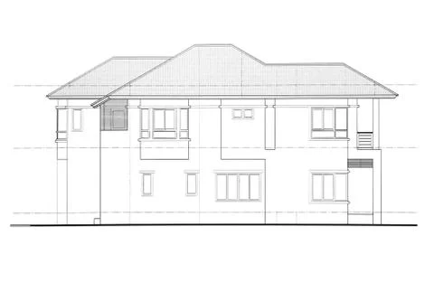 House plan - Side view Stock Illustration