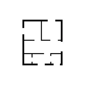 House plan simple flat icon. Vector illustration on white background. Stock Illustration