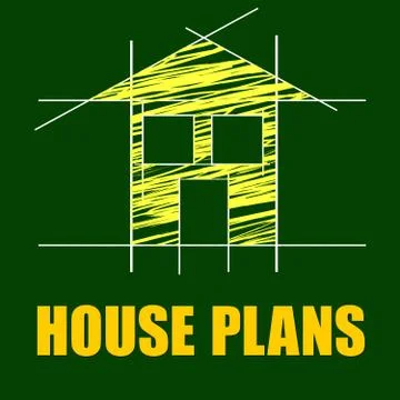House plans indicating layout building and drafting Stock Illustration