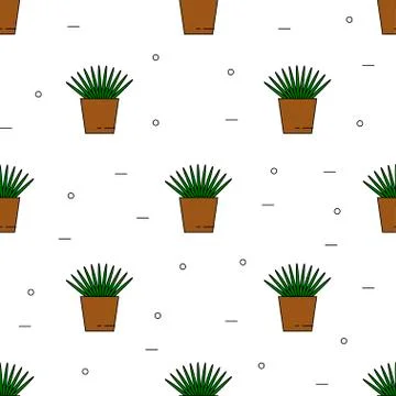 House plant pattern seamless Stock Illustration