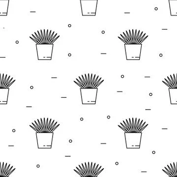 House plant pattern seamless Stock Illustration