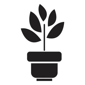House plant in pot icon vector design template in black color isolated sign o Stock Illustration
