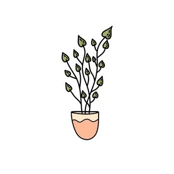 House plant a pot Illustrazione stock