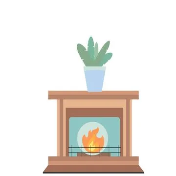 House plants on table in modern interior with furniture and natural light イラスト素材