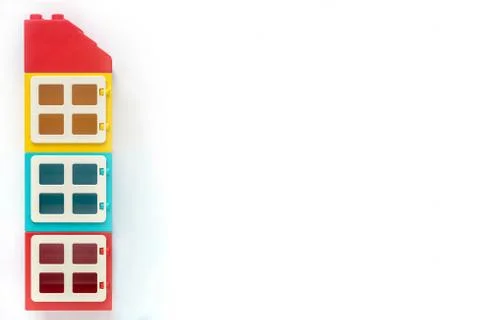 House of plastic constructor bricks on white background. Popular toys. Free s Stock Photos