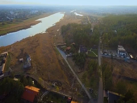 The house, a plot of land in the forest and near the river Video stock 70551822