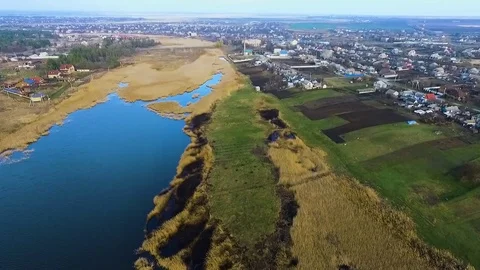 The house, a plot of land in the forest and near the river Video stock 70551992