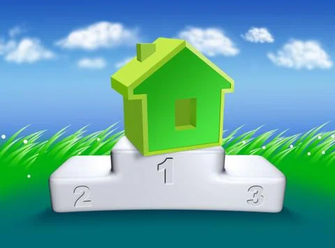 House on the podium Stock Illustration