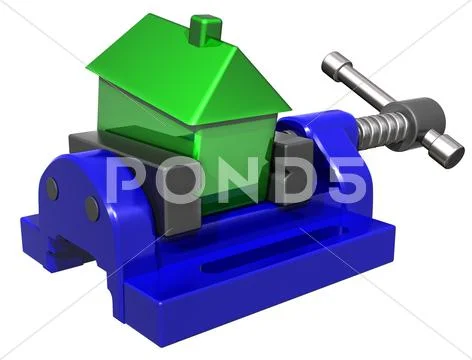 House price squeeze Stock Illustration