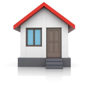 House project. Drawing turns into 3d model Ilustración de archivo