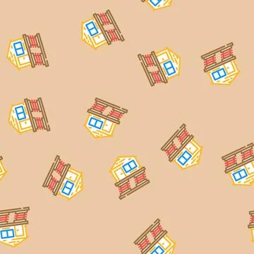 House protect earthquake vector seamless pattern Ilustración de archivo