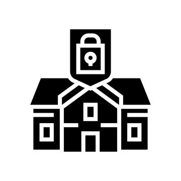 House protect glyph icon vector illustration flat Stock Illustration