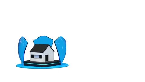 A house protected by three rotating shields 스톡 동영상 333324611