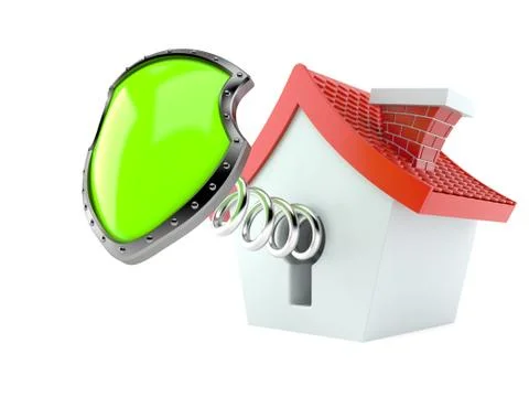 House with protective shield Ilustración de archivo