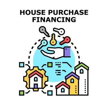 House purchase financing process receiving keys isometric 库存插图