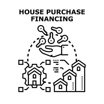 House purchase financing process receiving keys isometric 库存插图