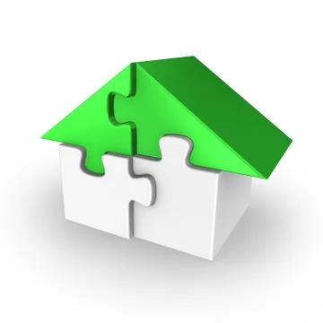 House as puzzle 3D Stock Illustration