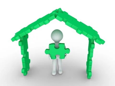 House puzzle construction Stock Illustration