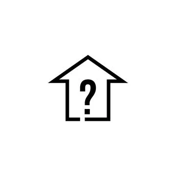 House with question mark logo icon. Stock Illustration