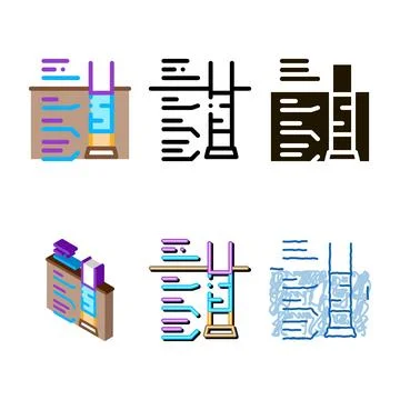 House range foundation structure icon vector outline Stock Illustration