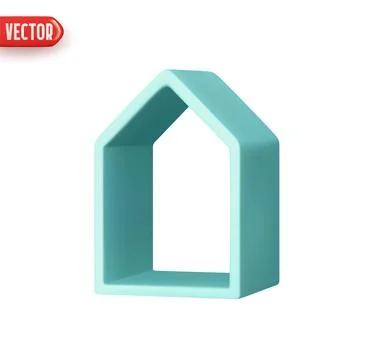 House realistic 3d design element In plastic cartoon style. Abstract Small ho Stock Illustration