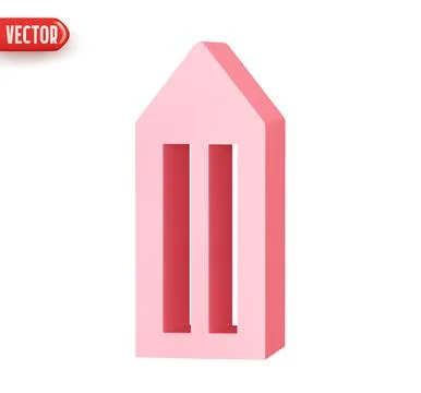 House realistic 3d design element In plastic cartoon style. Abstract Small ho Stock Illustration
