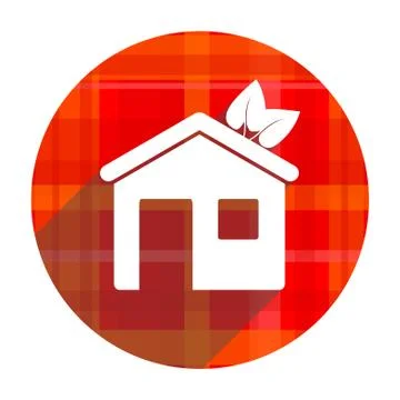 House red flat icon isolated. 库存插图