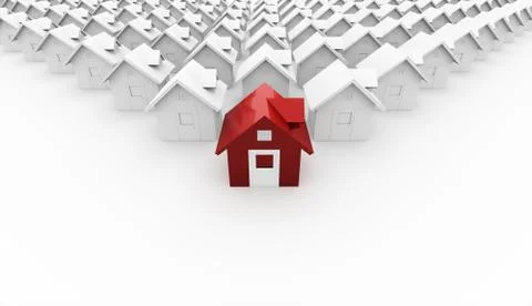 House red icon in front on white background Stock Illustration
