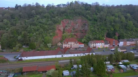 House by the red mountain Stock Footage 154338016