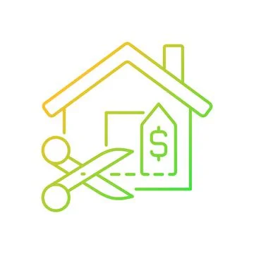 House for reduced price gradient linear vector icon 库存插图